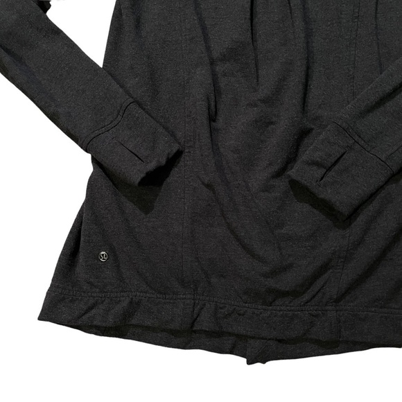 Lululemon Coast Wrap Jacket Top Cowl Neck One Button Pockets Mod Black size 2 - Picture 11 of 14
